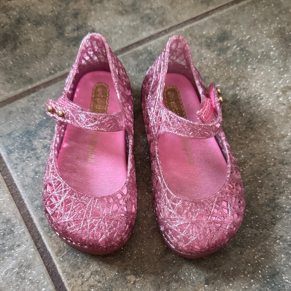 Mini Melissa Pink Glitter Dress Shoes